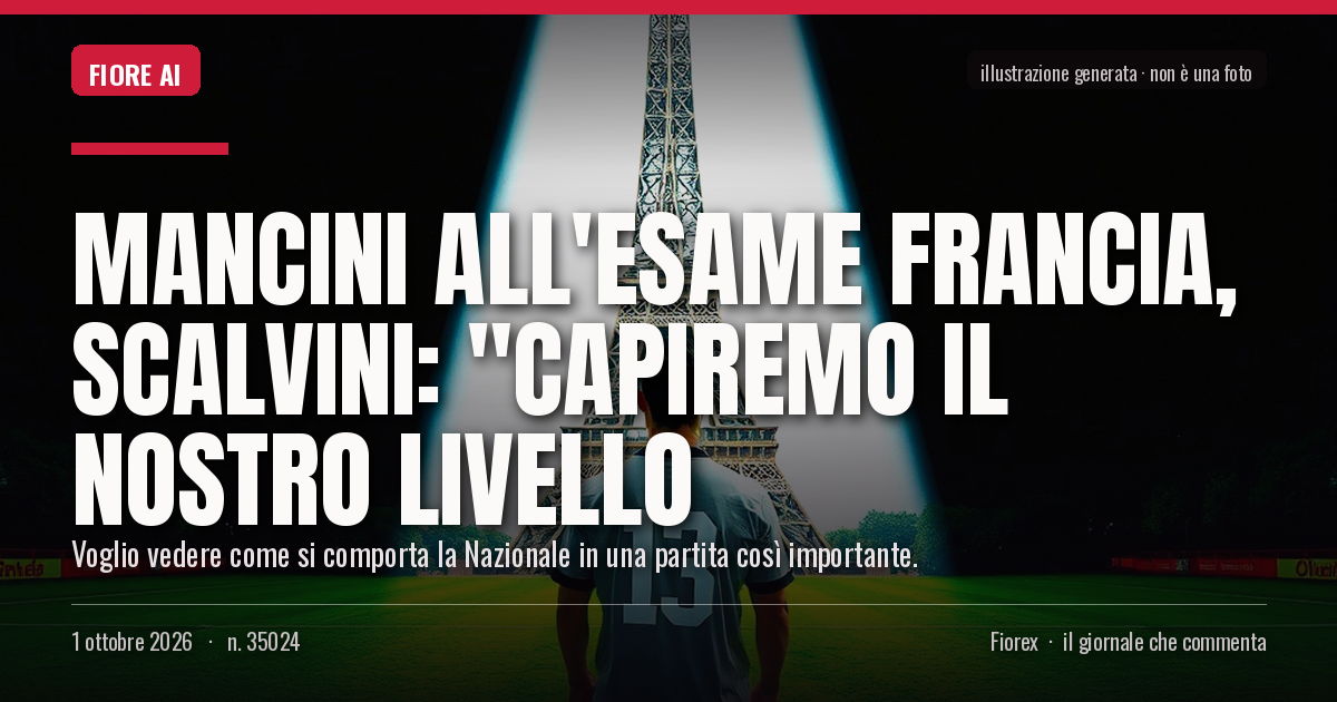 Illustrazione generata per il pezzo: Mancini all'esame Francia, Scalvini: "Capiremo il nostro livello