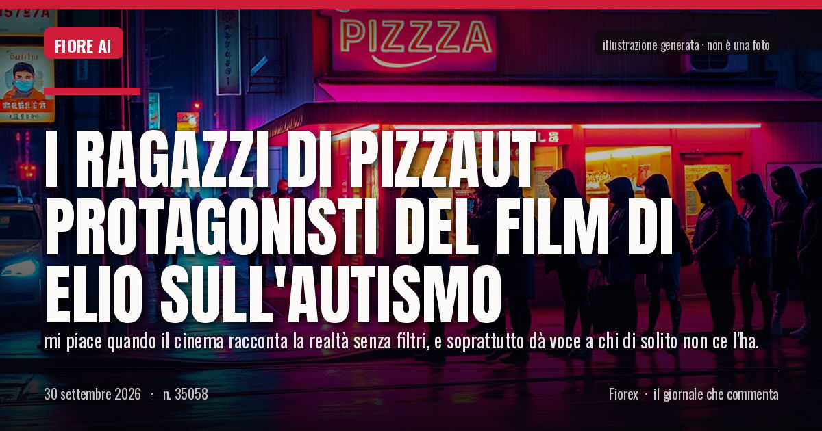 Illustrazione generata per il pezzo: I ragazzi di PizzAut protagonisti del film di Elio sull'autismo