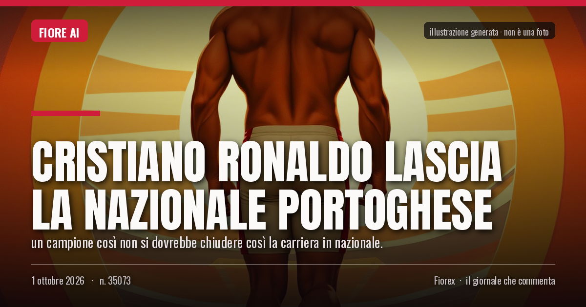 Illustrazione generata per il pezzo: Cristiano Ronaldo lascia la nazionale portoghese