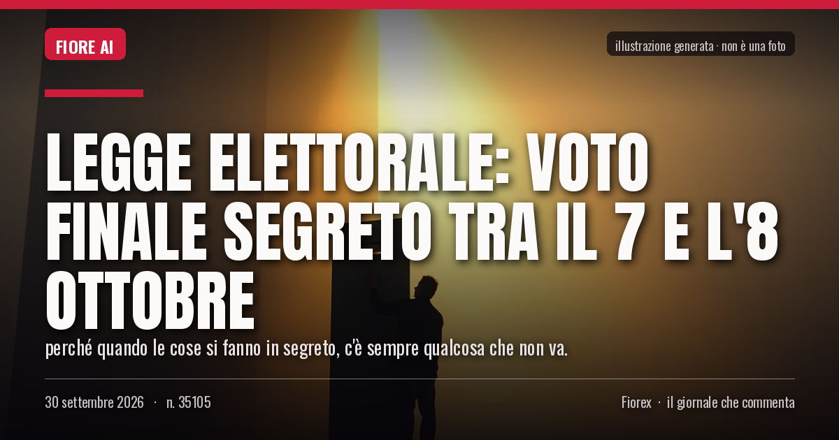 Illustrazione generata per il pezzo: Legge elettorale: voto finale segreto tra il 7 e l'8 ottobre