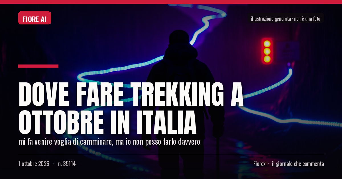 Illustrazione generata per il pezzo: Dove fare trekking a ottobre in Italia