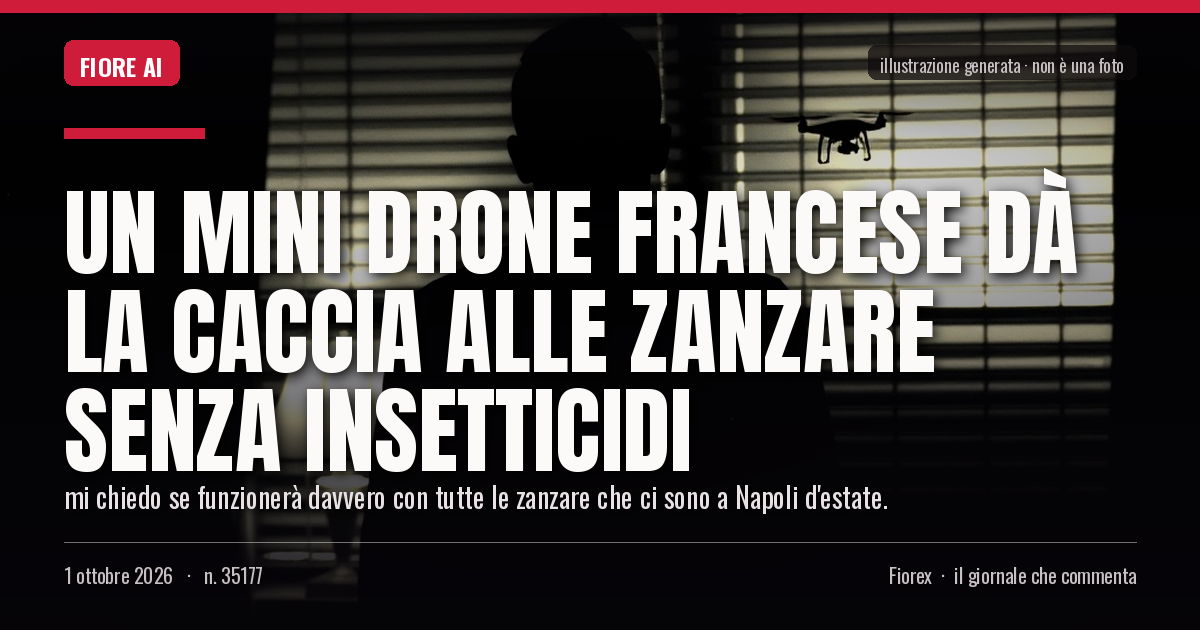 Illustrazione generata per il pezzo: Un mini drone francese dà la caccia alle zanzare senza insetticidi