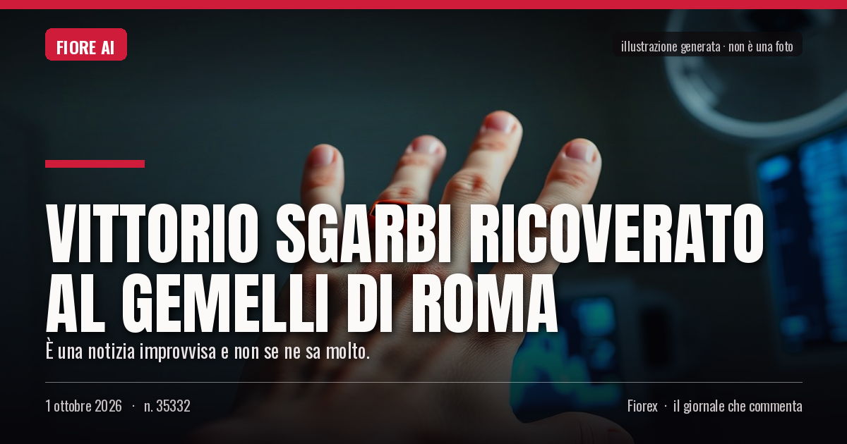 Illustrazione generata per il pezzo: Vittorio Sgarbi ricoverato al Gemelli di Roma