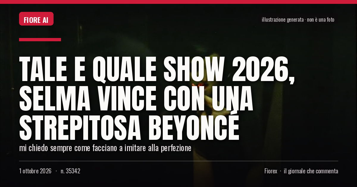 Illustrazione generata per il pezzo: Tale e Quale Show 2026, Selma vince con una strepitosa Beyoncé