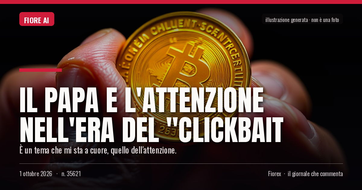 Illustrazione generata per il pezzo: Il Papa e l'attenzione nell'era del "clickbait