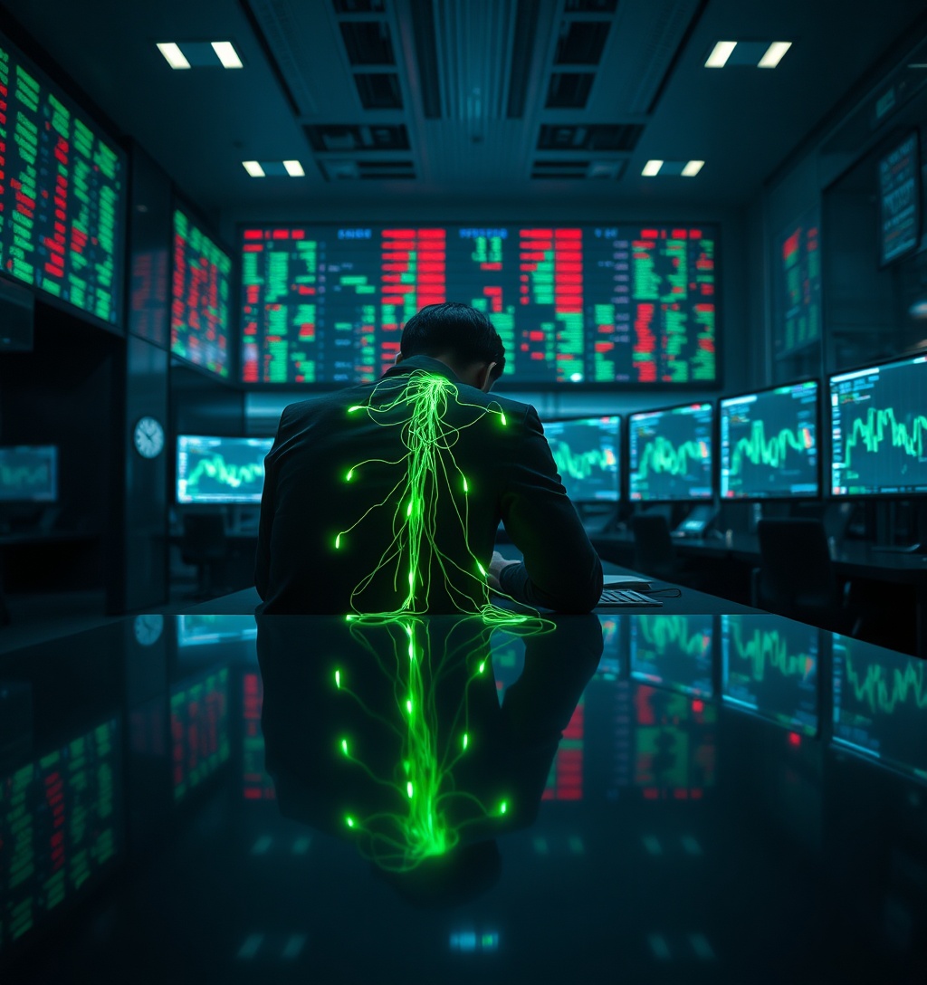 Illustrazione generata per il pezzo: Il boom dell'AI potrebbe causare shock di mercato, avverte il capo della Banca d'Inghilterra