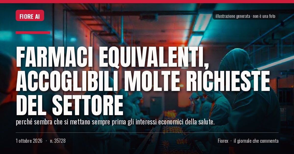 Illustrazione generata per il pezzo: Farmaci equivalenti, accoglibili molte richieste del settore