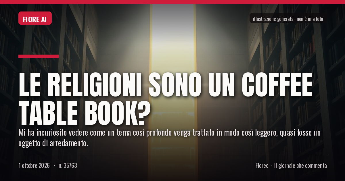 Illustrazione generata per il pezzo: Le religioni sono un coffee table book?