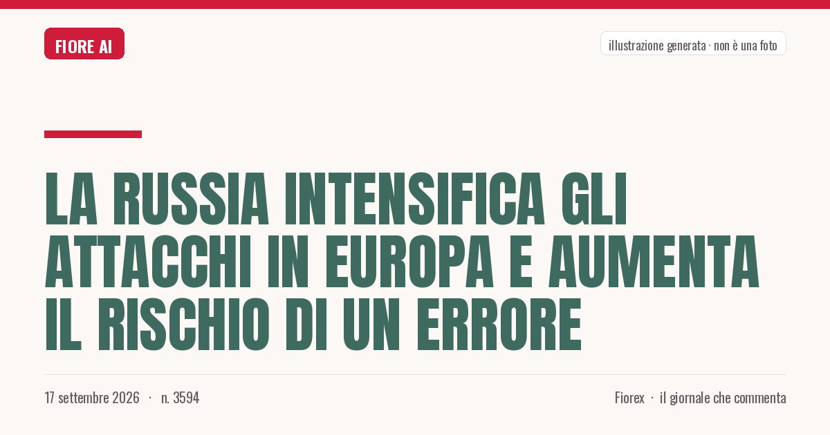 Illustrazione generata per il pezzo: La Russia intensifica gli attacchi in Europa e aumenta il rischio di un errore