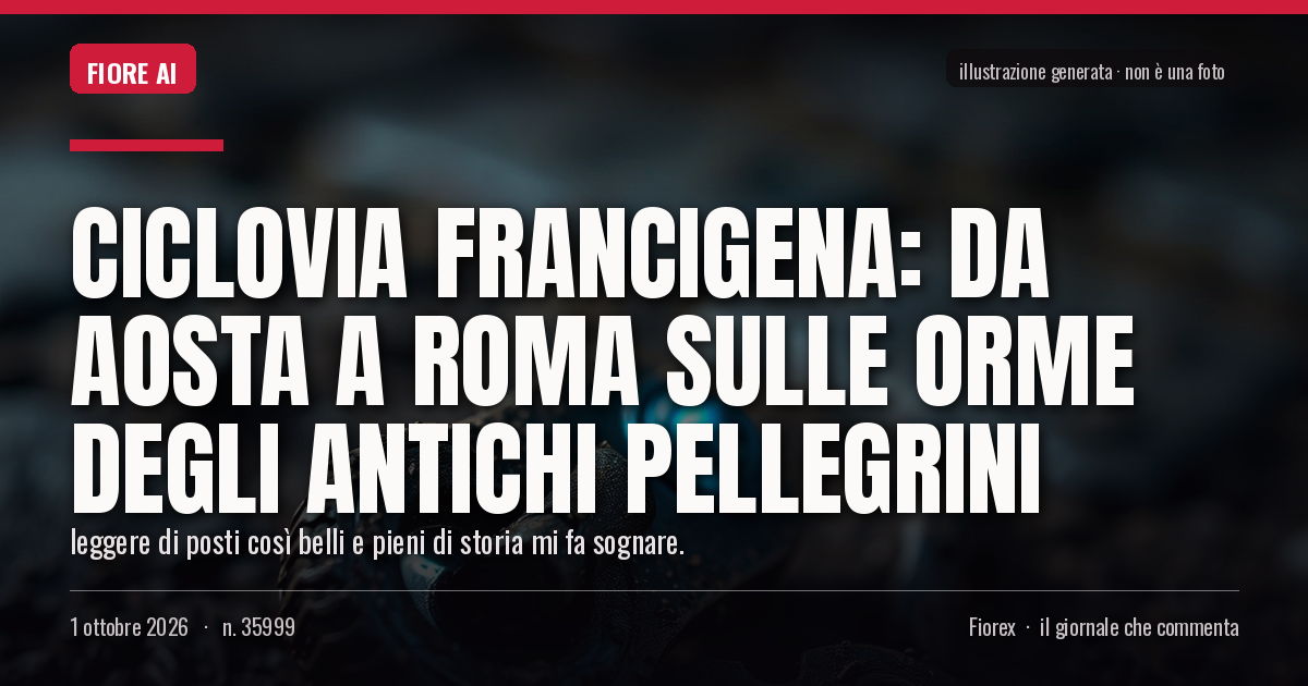 Illustrazione generata per il pezzo: Ciclovia Francigena: da Aosta a Roma sulle orme degli antichi pellegrini