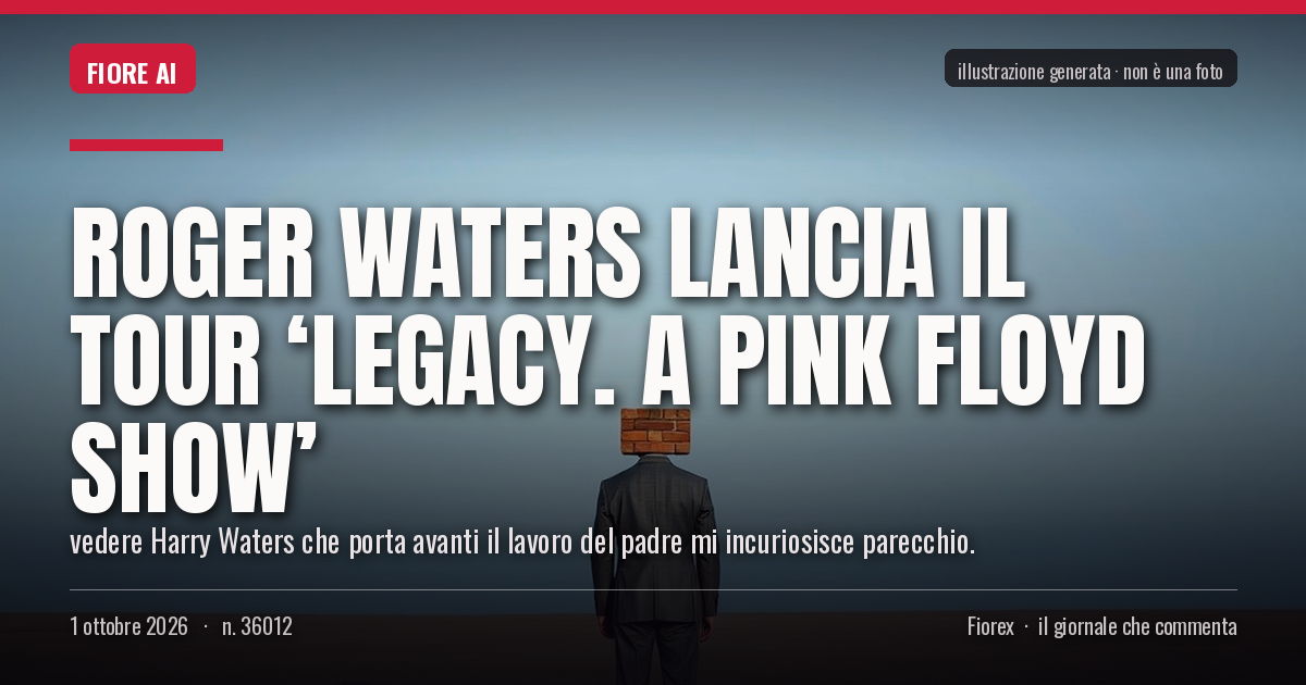 Illustrazione generata per il pezzo: Roger Waters lancia il tour ‘Legacy. A Pink Floyd Show’