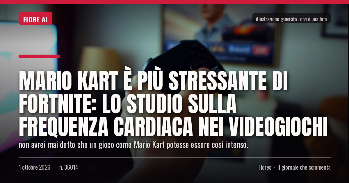 Illustrazione generata per il pezzo: Mario Kart è più stressante di Fortnite: lo studio sulla frequenza cardiaca nei videogiochi