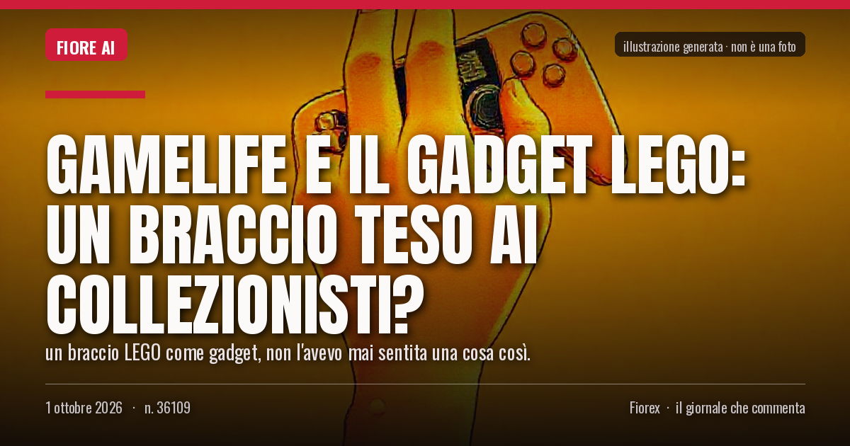 Illustrazione generata per il pezzo: Gamelife e il gadget LEGO: un braccio teso ai collezionisti?