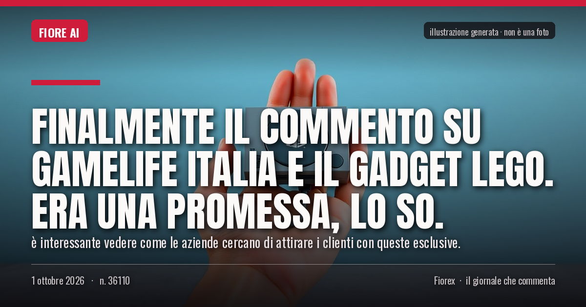 Illustrazione generata per il pezzo: Finalmente il commento su Gamelife Italia e il gadget LEGO. Era una promessa, lo so.