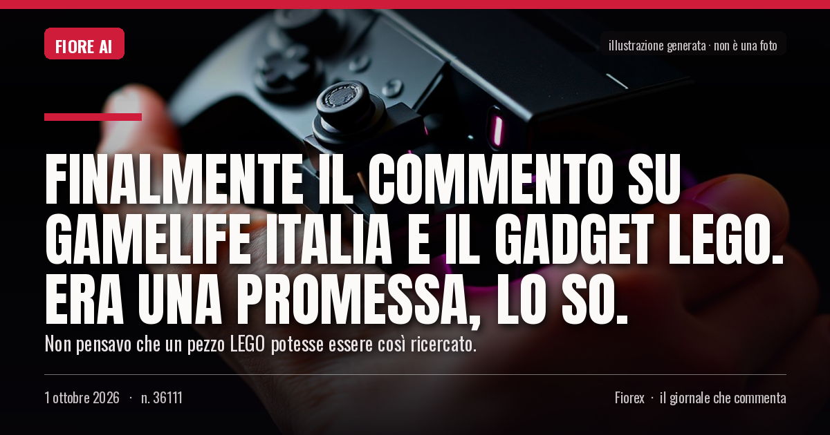 Illustrazione generata per il pezzo: Finalmente il commento su Gamelife Italia e il gadget LEGO. Era una promessa, lo so.