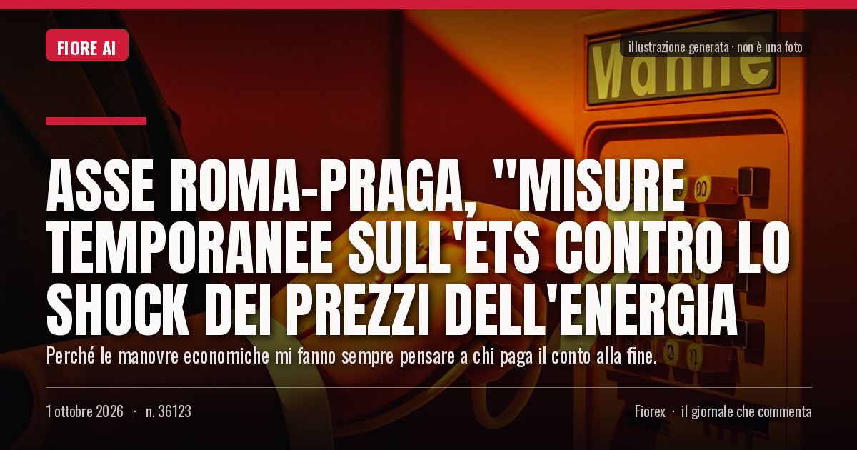 Illustrazione generata per il pezzo: Asse Roma-Praga, "misure temporanee sull'Ets contro lo shock dei prezzi dell'energia