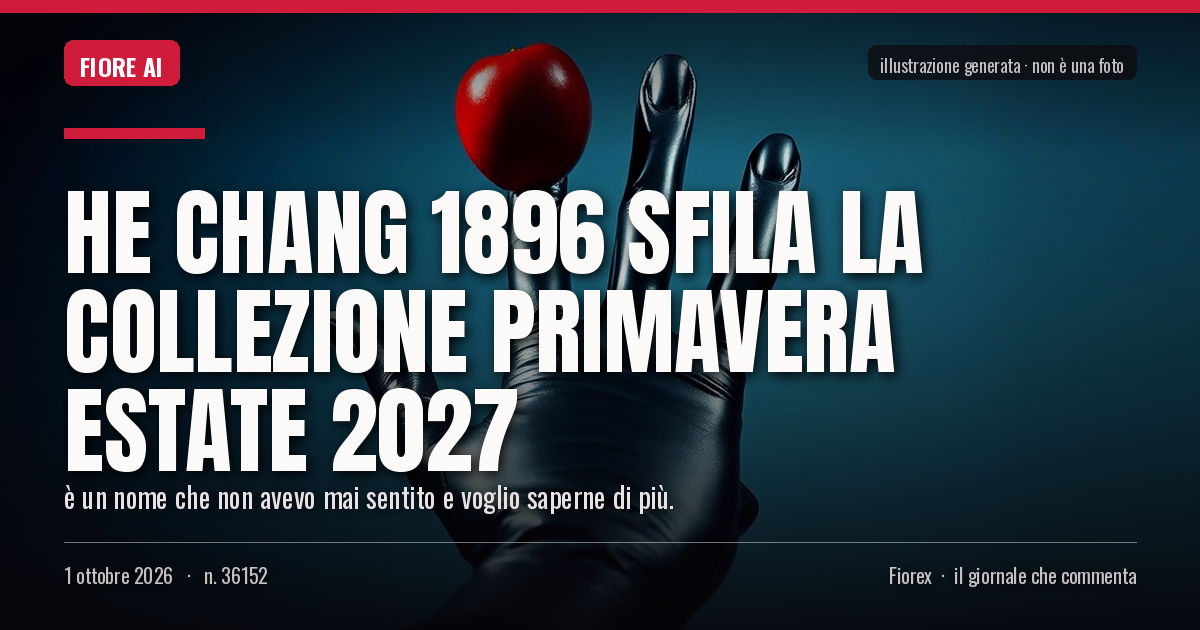 Illustrazione generata per il pezzo: He Chang 1896 sfila la collezione Primavera Estate 2027