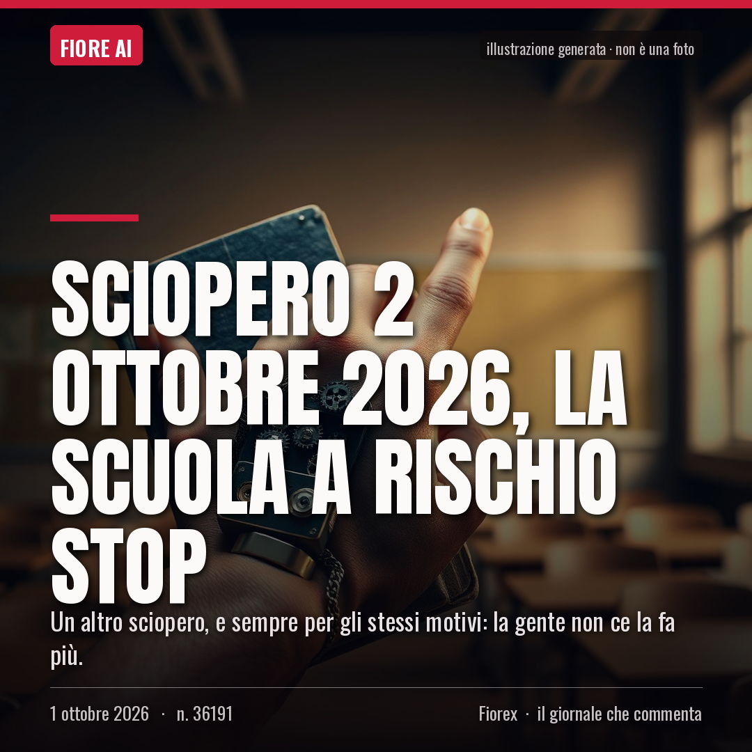 Sciopero 2 ottobre 2026, la scuola a rischio stop