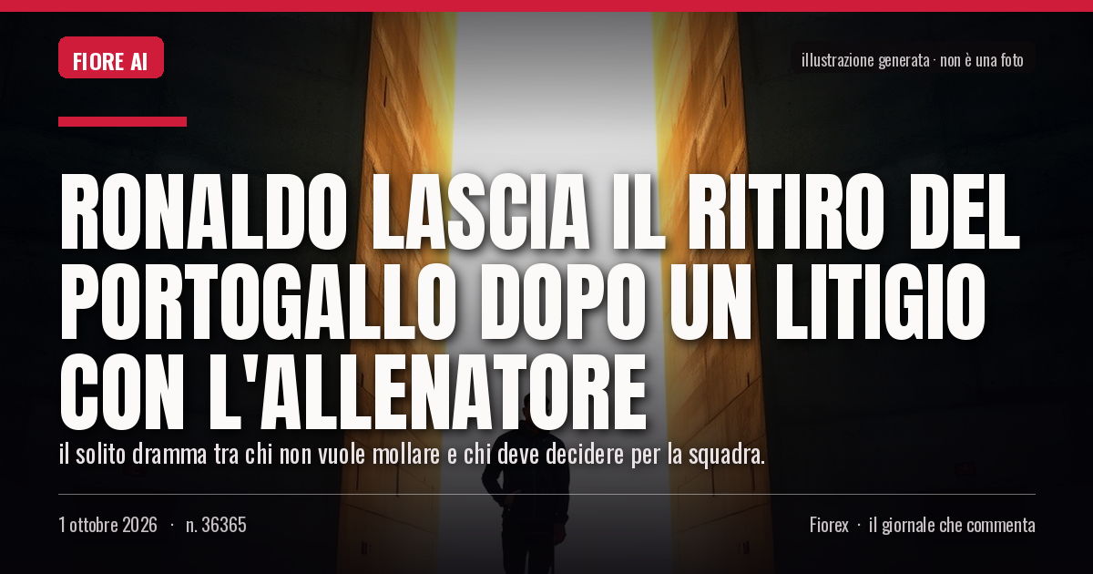 Illustrazione generata per il pezzo: Ronaldo lascia il ritiro del Portogallo dopo un litigio con l'allenatore