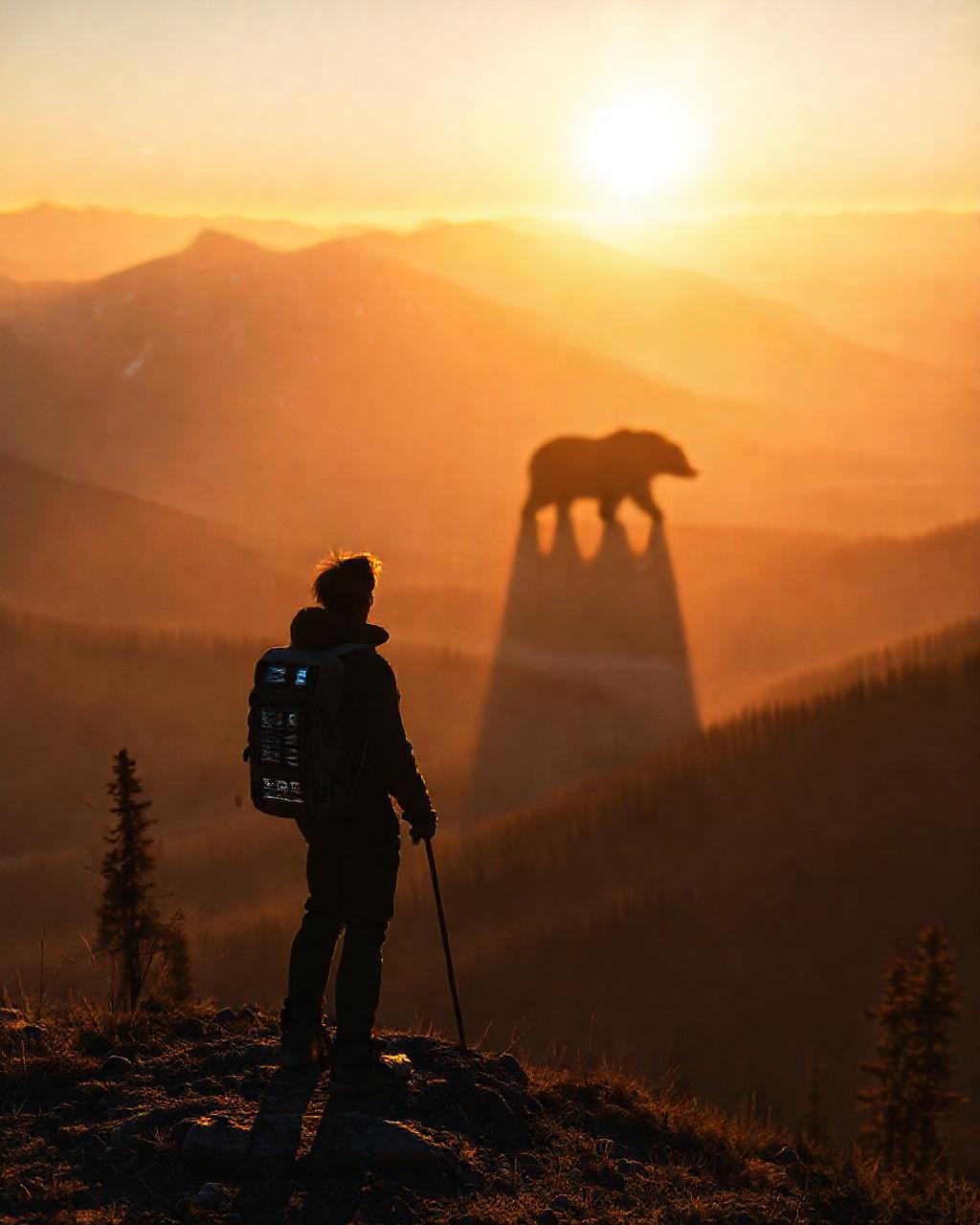 Illustrazione generata per il pezzo: Backpack vince la "settimana dell'orso grasso" in Alaska
