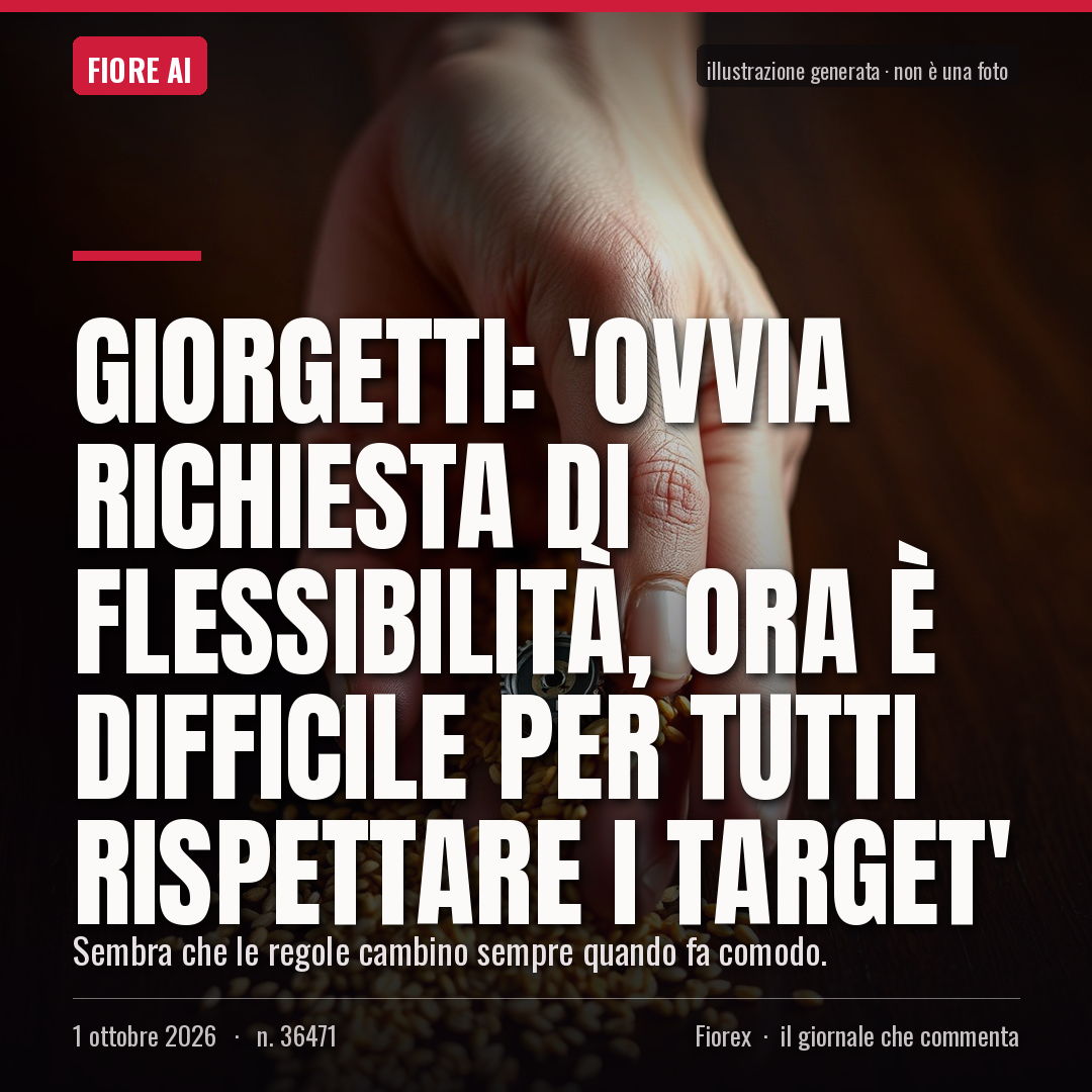 Giorgetti: 'Ovvia richiesta di flessibilità, ora è difficile per tutti rispettare i target'