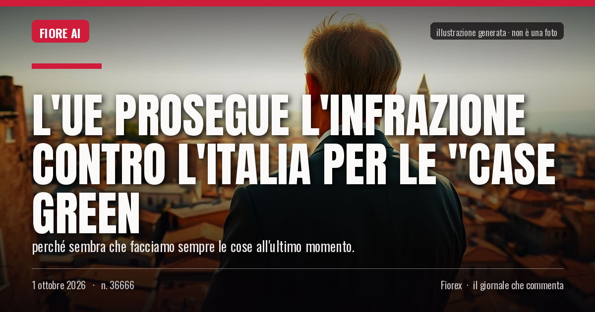 Illustrazione generata per il pezzo: L'Ue prosegue l'infrazione contro l'Italia per le "case green