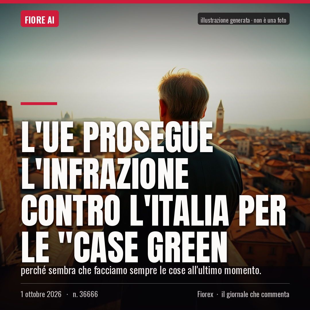 L'Ue prosegue l'infrazione contro l'Italia per le "case green