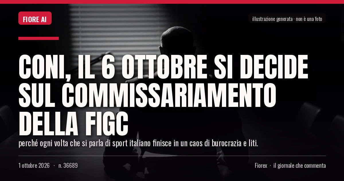 Illustrazione generata per il pezzo: Coni, il 6 ottobre si decide sul commissariamento della Figc