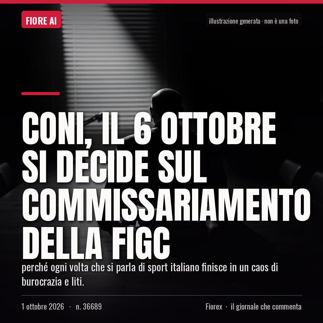 Coni, il 6 ottobre si decide sul commissariamento della Figc