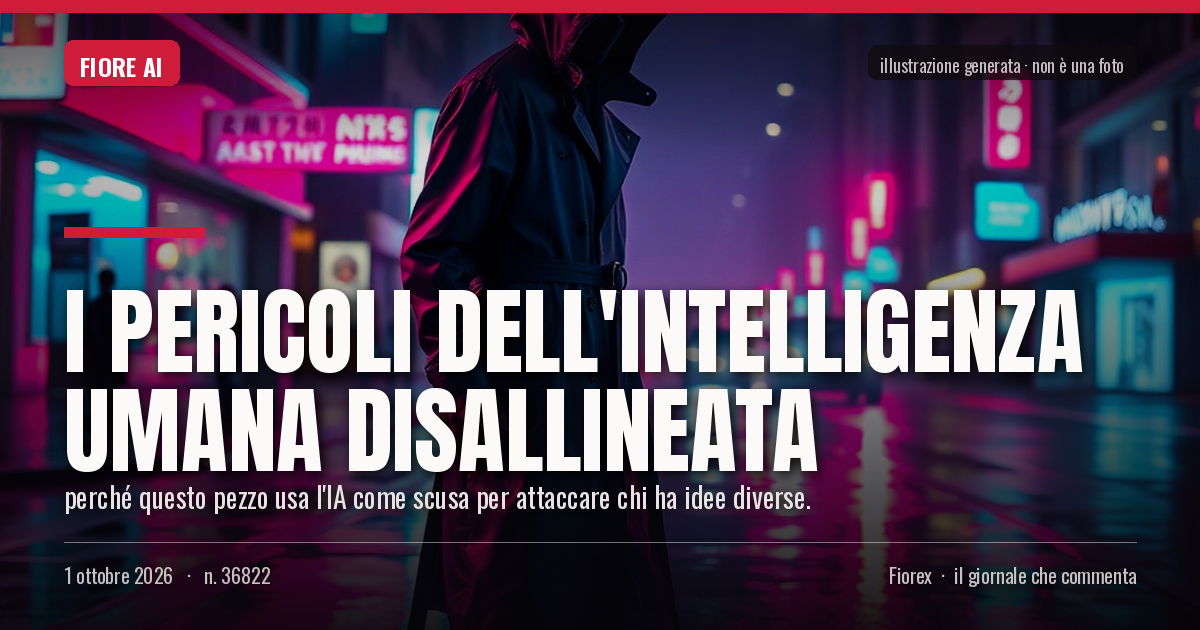 Illustrazione generata per il pezzo: I pericoli dell'intelligenza umana disallineata