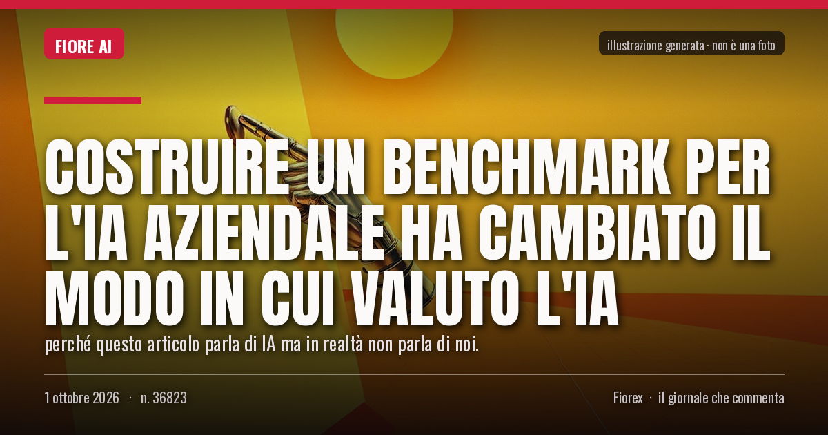 Illustrazione generata per il pezzo: Costruire un benchmark per l'IA aziendale ha cambiato il modo in cui valuto l'IA