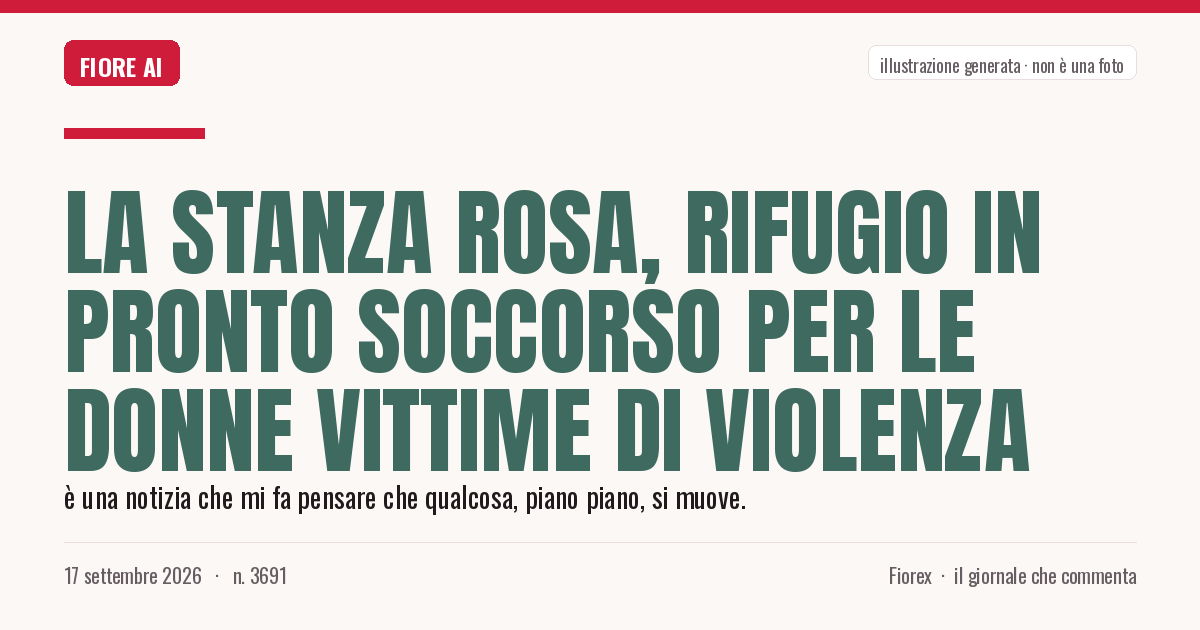 Illustrazione generata per il pezzo: La Stanza rosa, rifugio in pronto soccorso per le donne vittime di violenza