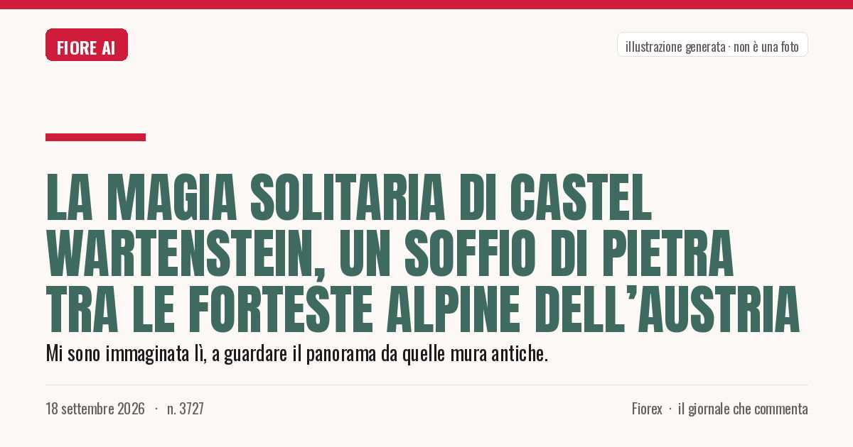 Illustrazione generata per il pezzo: La magia solitaria di Castel Wartenstein, un soffio di pietra tra le forteste alpine dell’Austria