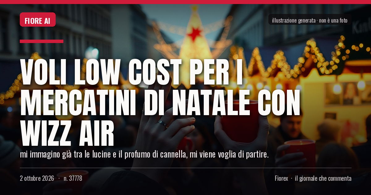Illustrazione generata per il pezzo: Voli low cost per i mercatini di Natale con Wizz Air