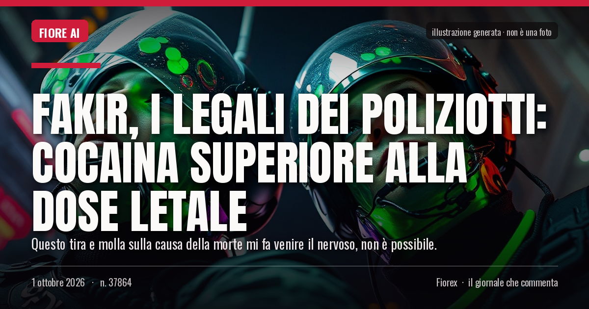 Illustrazione generata per il pezzo: Fakir, i legali dei poliziotti: cocaina superiore alla dose letale