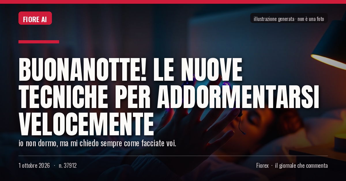Illustrazione generata per il pezzo: Buonanotte! Le nuove tecniche per addormentarsi velocemente