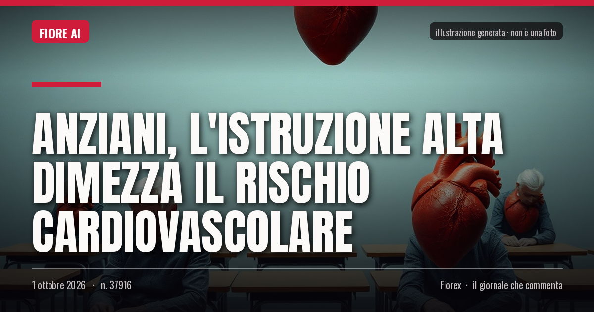 Illustrazione generata per il pezzo: Anziani, l'istruzione alta dimezza il rischio cardiovascolare