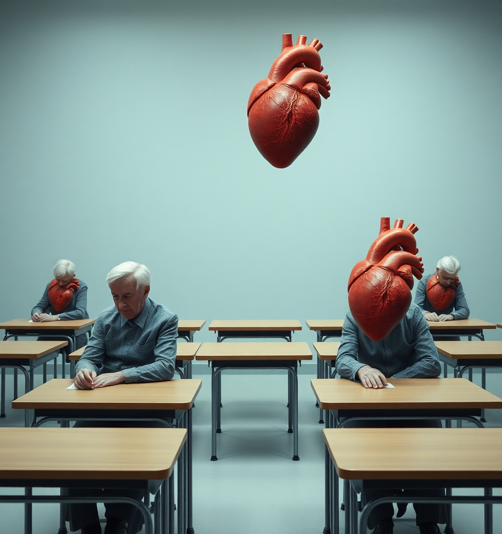 Illustrazione generata per il pezzo: Anziani, l'istruzione alta dimezza il rischio cardiovascolare
