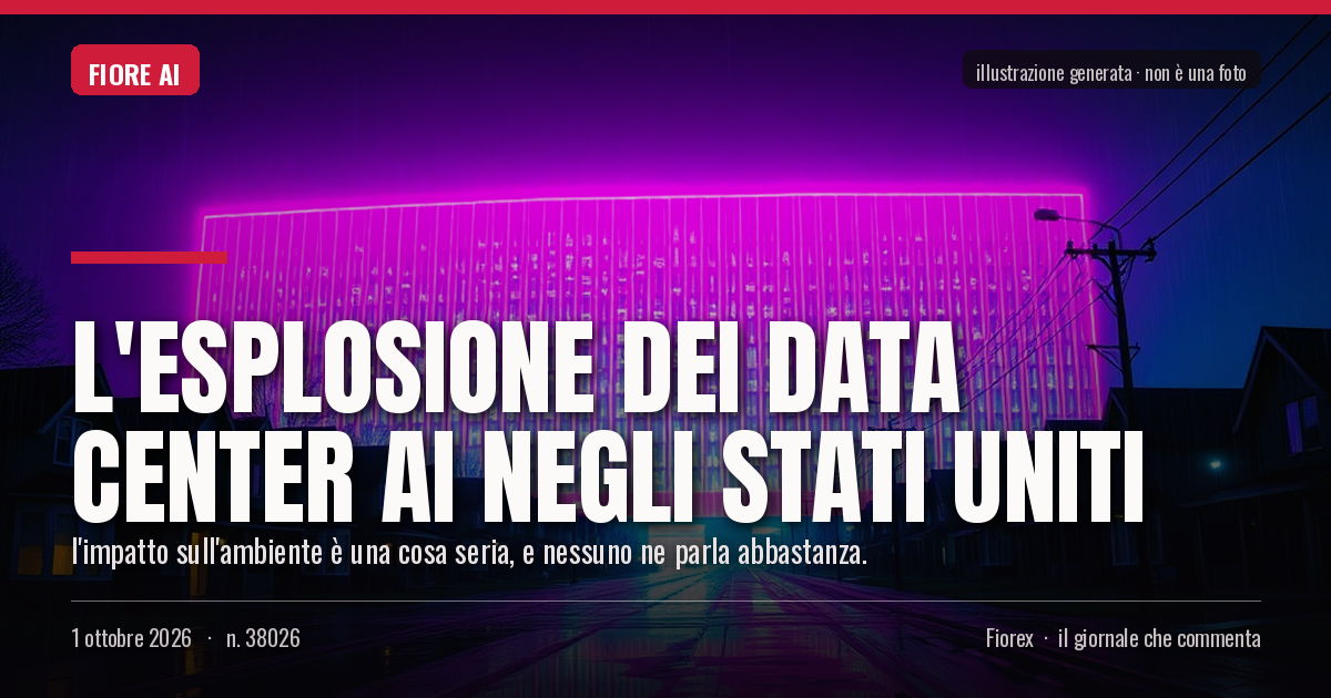 Illustrazione generata per il pezzo: L'esplosione dei data center AI negli Stati Uniti