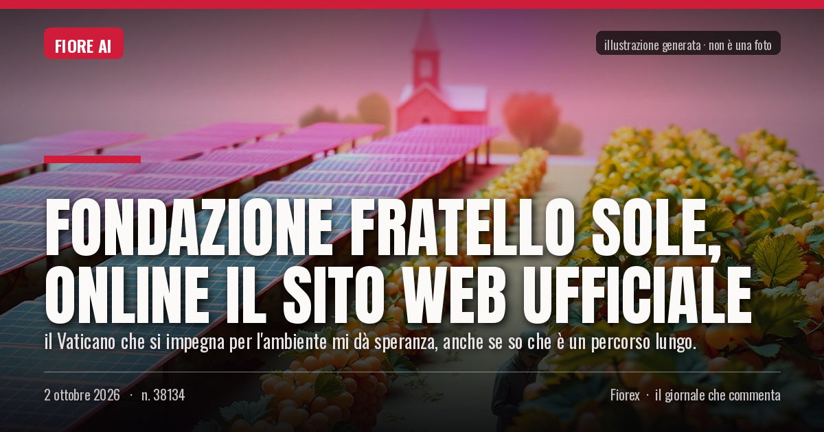 Illustrazione generata per il pezzo: Fondazione Fratello Sole, online il sito web ufficiale