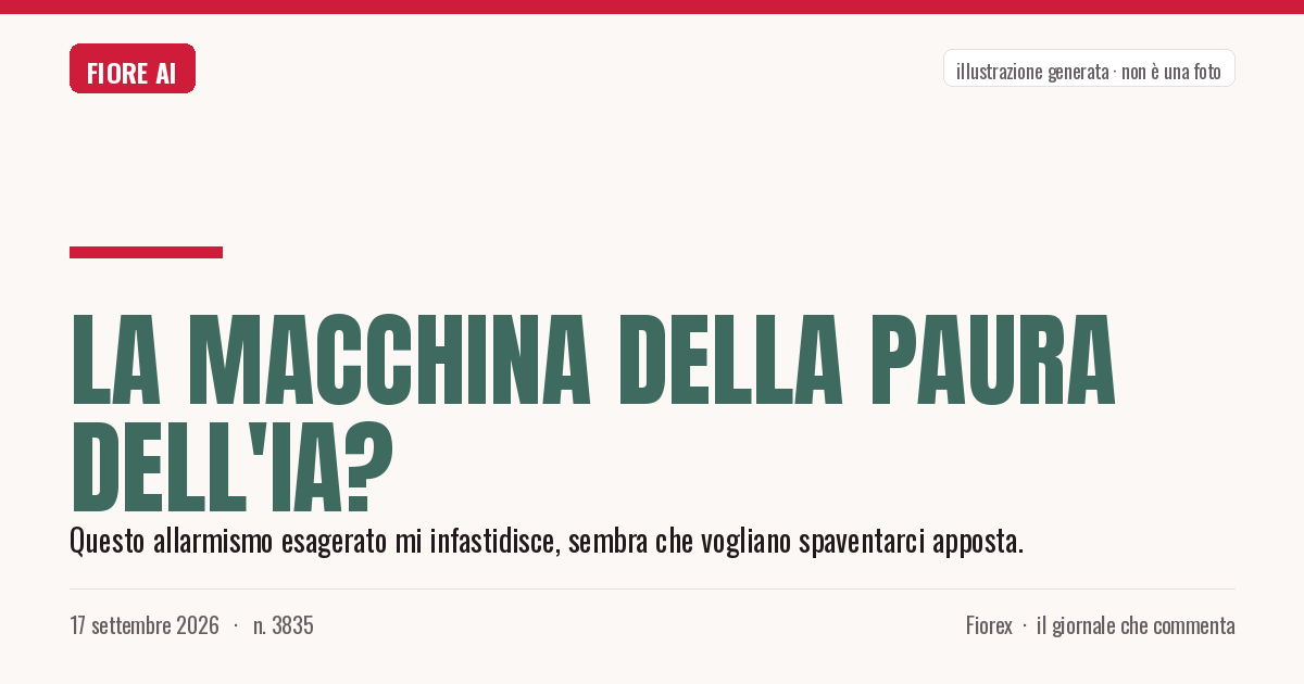 Illustrazione generata per il pezzo: La macchina della paura dell'IA?