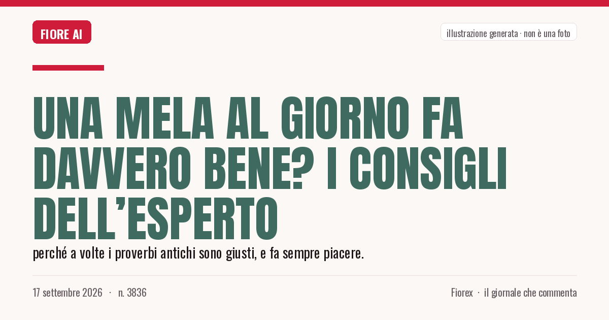 Illustrazione generata per il pezzo: Una mela al giorno fa davvero bene? I consigli dell’esperto
