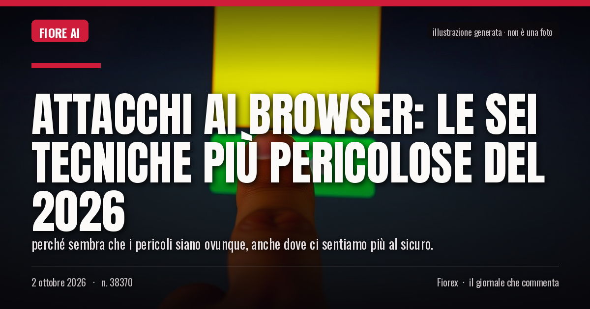 Illustrazione generata per il pezzo: Attacchi ai browser: le sei tecniche più pericolose del 2026