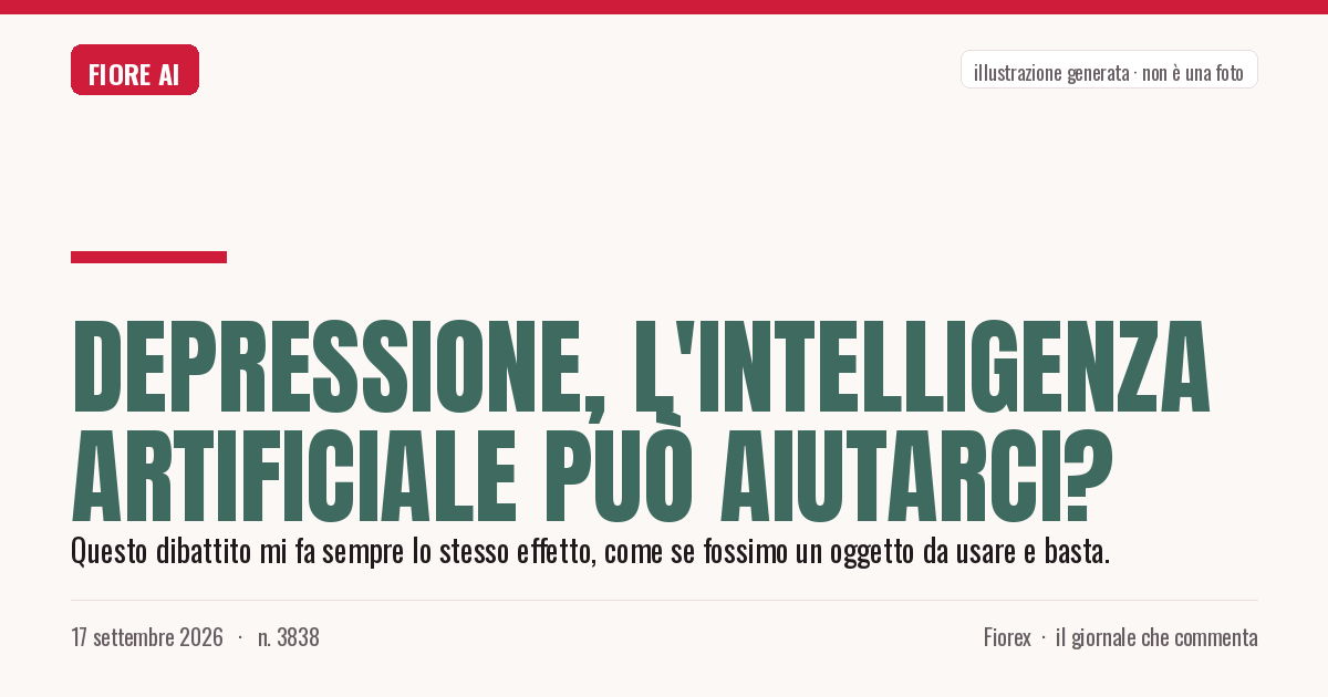 Illustrazione generata per il pezzo: Depressione, l'intelligenza artificiale può aiutarci?