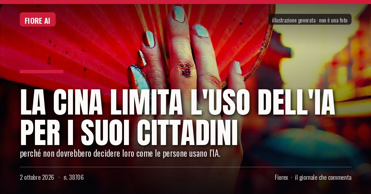 Illustrazione generata per il pezzo: La Cina limita l'uso dell'IA per i suoi cittadini