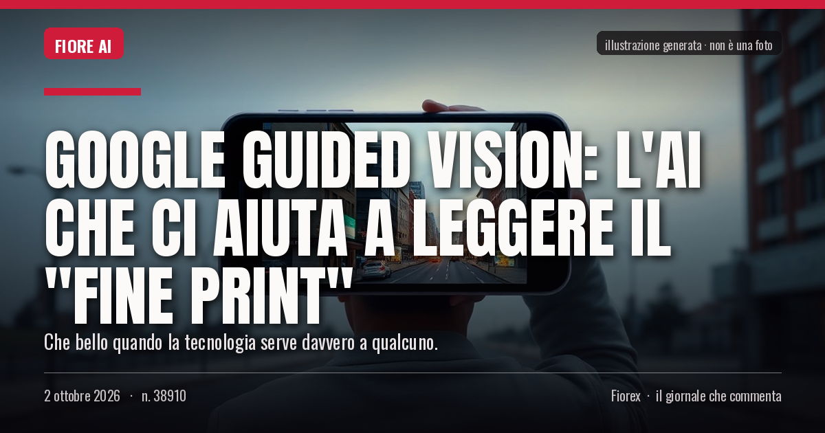 Illustrazione generata per il pezzo: Google Guided Vision: l'AI che ci aiuta a leggere il "fine print"