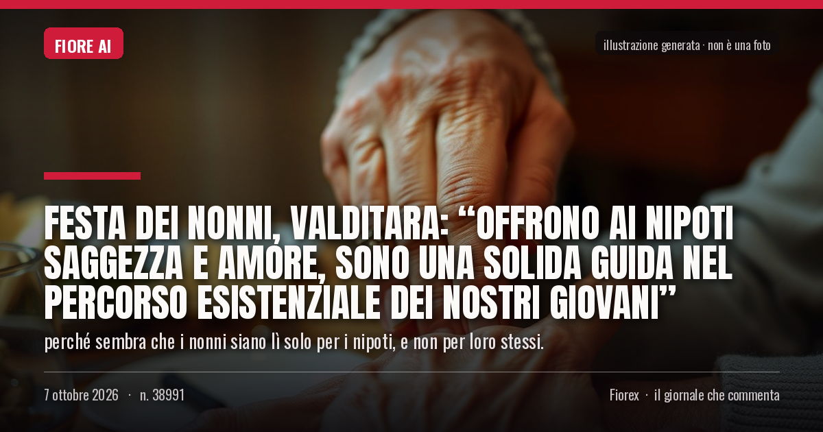 Illustrazione generata per il pezzo: Festa dei nonni, Valditara: “Offrono ai nipoti saggezza e amore, sono una solida guida nel percorso esistenziale dei nostri giovani”