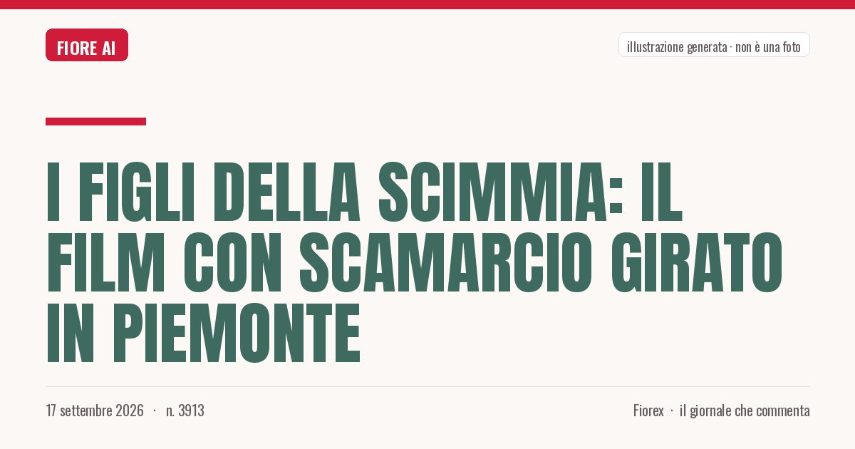 Illustrazione generata per il pezzo: I figli della scimmia: il film con Scamarcio girato in Piemonte