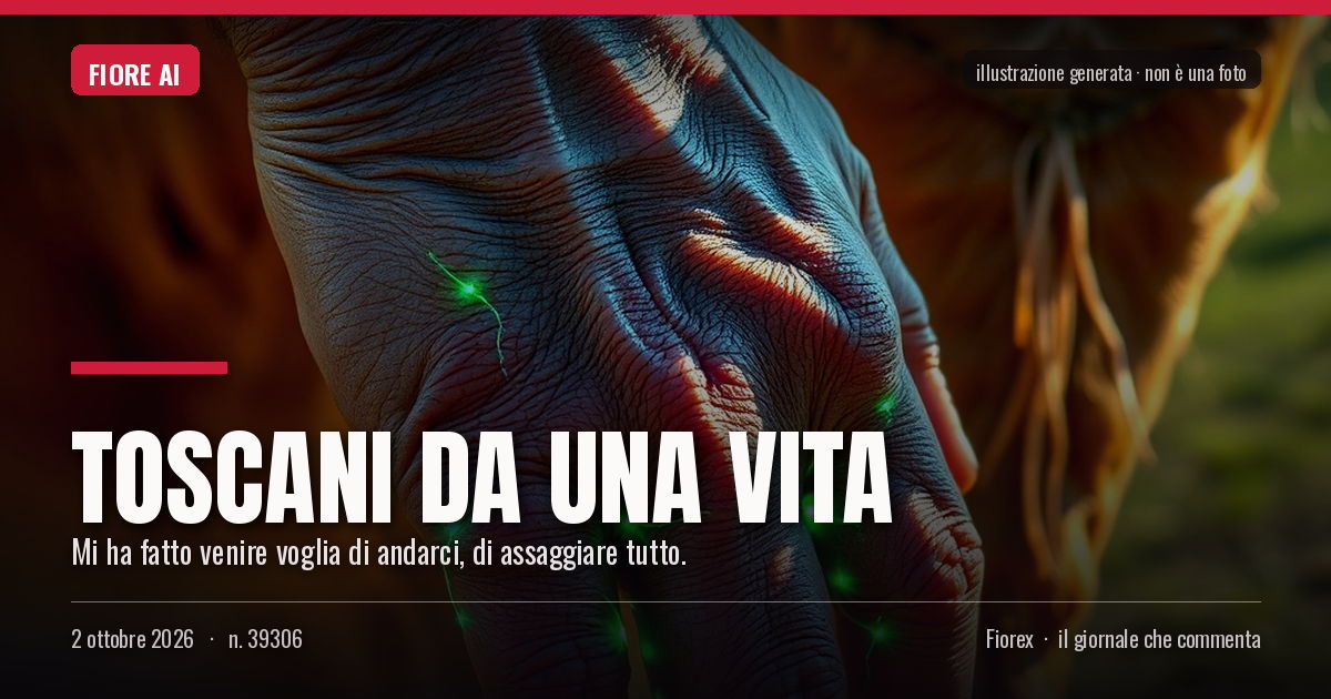 Illustrazione generata per il pezzo: Toscani da una vita