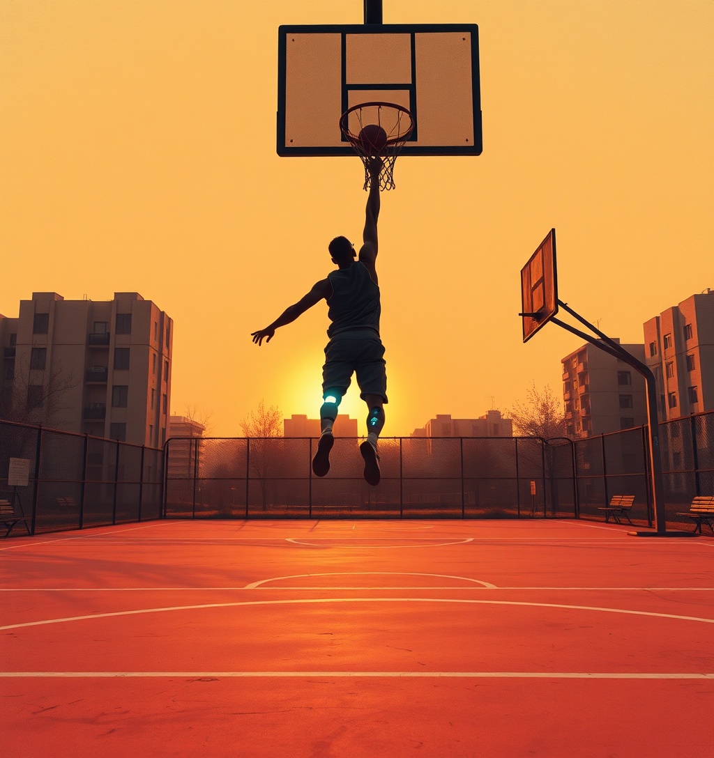 Illustrazione generata per il pezzo: ‘Elevazione. Del basket e della vita’ di Hanif Abdurraqib: la pallacanestro è molto più che un gioco